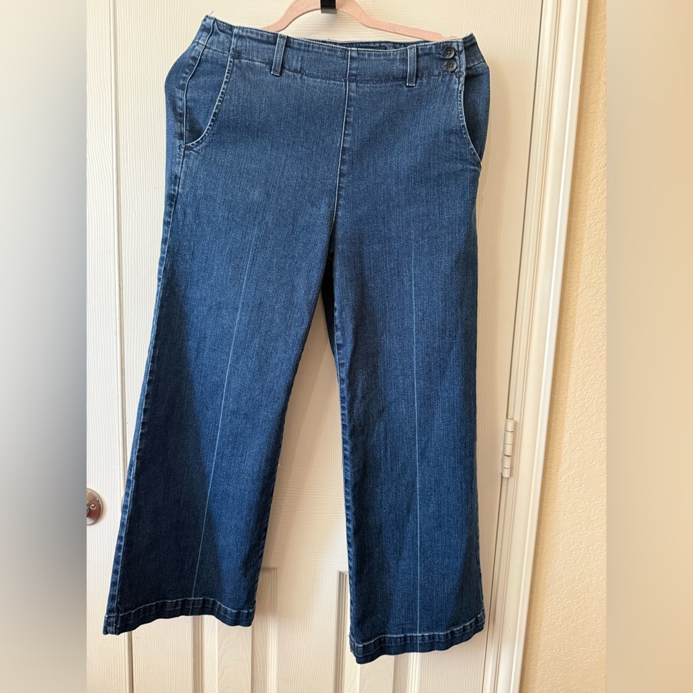 Ag Adriano Goldschmied The Juliette Nautical Wide Leg Crop Trouser Jeans Size 28